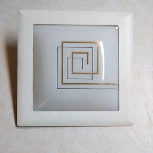 Vintage atomic light fixture cover with recessed frame ???